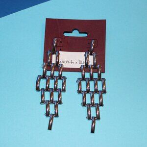 Silver Tone Statement Dangle Earrings